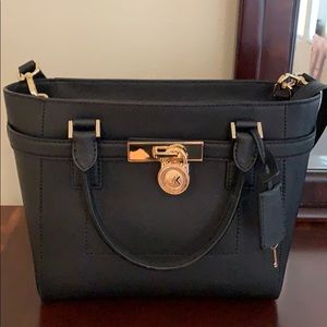 Black & Gold Like New Michael Kors Hamilton Bag